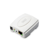 Digitus Tiskový server USB, 1 port, 1x RJ45, 1x USB A, USB 2.0 Pro všechny běžné O/STiskový server USB, 1 port, 1x RJ45, 1x USB A,