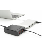 Digitus 4-portová USB nabíječka, 72 W, 1xUSB-C (PD), 5,9,15,20V / 3A, 3x USB-A 5V / 2,4A, černá