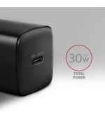AXAGON ACU-PD30, Sil nabíječka do sítě 30W, 1x port USB-C, PD3.0/PPS/QC4+/SFC/AFC/Apple, černá