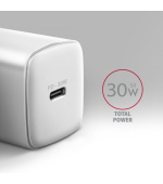 AXAGON ACU-PD30W, Sil nabíječka do sítě 30W, 1x port USB-C, PD3.0/PPS/QC4+/SFC/AFC/Apple, bílá