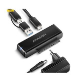 AXAGON ADSA-FPX, USB-C 10Gbps - SATA 6G, 2.5"/3.5" SSD/HDD FAST PORT X adaptér, vč. AC napáječe
