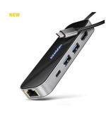 AXAGON HMC-6GLN, USB 5Gbps hub, 2x USB-A, USB-C, HDMI 4k/60Hz, RJ-45 GLAN, PD 100W, kabel USB-C 20cm