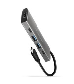 AXAGON HMC-5G21, USB 10Gb/s hub, porty 2x USB-A, 2x USB-C, HDMI 4k/30, PD 60W, kabel USB-C 13cm
