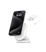 Belkin BOOST CHARGE™ Qi2 15W 2v1 Magnetický nabíjecí stojan, skládací, bílá