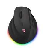 CONNECT IT FOR HEALTH Cloudy Left bezdrátová vertikální myš pro leváky, RGB podsvícení, 2xBT,USB  ČERNÁ