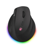 CONNECT IT FOR HEALTH Cloudy bezdrátová vertikální myš, RGB podsvícení, 2xBT,USB  ČERNÁ