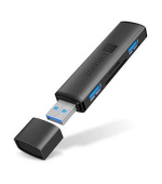 CONNECT IT COMPACT 4v1 USB-A hub + čtečka karet, (2xUSB-A 3.0, 1xSD, 1xMicroSD), externí, ANTRACITOVÁ