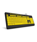CONNECT IT FOR HEALTH CONTRAST klávesnice s velkým fontem, USB, CZ + SK verze, ŽLUTÁ/ČERNÁ
