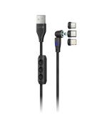 CONNECT IT Magnetic PowerLink 3in1 kabel (USB-C/Lightning/MicroUSB), 2m, ČERNÁ