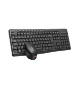 C-TECH WLKMC-04, bezdrátový set klávesnice s myší,ergonomický design,USB, CZ/SK,černá