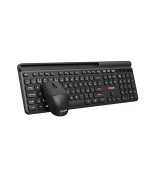 C-TECH WLKMC-05B Quallis, bezdrátový set klávesnice s myší,odkládací prostor,USB, CZ/SK, černá