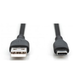 Digitus USB-C Silicone charging cable, USB-A - USB-C 2m, USB 2.0, 60W, black