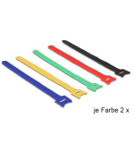 Delock deset kusů barevných vázacích pásky na suchý zip L 200 x W 12 mm