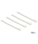 Delock vícekrát použitelné stahovací pásky bílé L 150 x W 7.2 mm 100 kusů