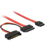 Delock kabel Slim SATA samice > SATA 7 pin + SATA 15 pin 5 V 30 cm