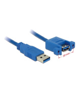 Delock kabel USB 3.0 Type-A samec > USB 3.0 Type-A samice přišroubovatelná 1 m