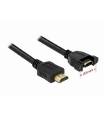 Delock kabel HDMI A samec > HDMI A samice přišroubovatelná  1 m