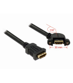 Delock Cable HDMI A samice > HDMI A samice přišroubovatelná 110° nahnutá 25 cm