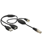 Delock Antenna Cable F Jack > F Plug with phantom power 5 V via USB 22 cm