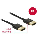 Delock Kabel High Speed HDMI s Ethernetem - HDMI-A samec > HDMI-A samec 3D 4K 2 m Slim Premium