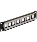 Delock 10” Keystone Patch Panel 12 Port metal black