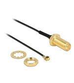Delock Antenna Cable RP-SMA jack bulkhead > MHF/ U.FL-LP-068 compatible plug 100 mm thread length 10 mm