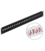 Delock 19” Keystone Patch Panel 24 Portů naklápěcích černý