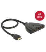 Delock Delock HDMI UHD Switch 3 x HDMI in > 1 x HDMI out 4K s integrovaným kabelem 50 cm