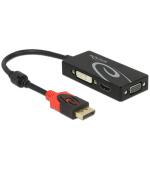 Delock Adaptér Displayport 1.2 samec > VGA / HDMI / DVI samice 4K pasivní černý