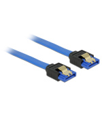 Delock Cable SATA 6 Gb/s receptacle straight > SATA receptacle straight 20 cm blue with gold clips