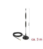 Delock LTE Anténa SMA samec 7 dBi všesměrová pevná s magnetickou základnou a připojovací kabel (RG-58, 3 m) venkovní černý