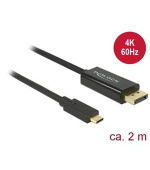 Delock Kabel USB Type-C™ samec > Displayport samec (DP Alt Mód) 4K 60 Hz 2 m černý