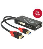 Delock Adaptér HDMI samec > DVI / VGA / Displayport samice 4K černý