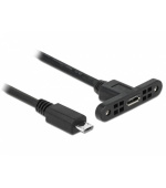 Delock Kabel USB 2.0 Micro-B samice montážní panel > USB 2.0 Micro-B samec 25 cm