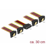 Delock Kabel SATA 15 pin napájecí samec s aretací > SATA 15 pin napájecí samice 4 x dolů 30cm