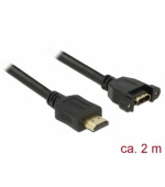 Delock Kabel HDMI-A samec > HDMI-A samice montážní panel 4K 30 Hz 2 m