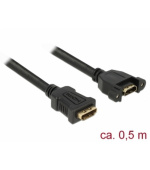 Delock Kabel HDMI-A samice > HDMI-A samice montážní panel 4K 30 Hz 0,5 m