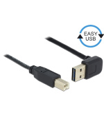 Delock Kabel EASY-USB 2.0 Typ-A samec pravoúhlý nahoru / dolů > USB 2.0 Typ-B samec 1 m