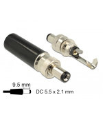 Delock Konektor DC 5,5 x 2,1 mm s délkou 9,5 mm samec