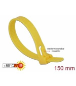 Delock Kabelové stahovací pásky pro opakované použití tepelne odolné D 150 x Š 7,5 mm 100 kusu žlutá