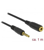 Delock Prodlužovací kabel Stereo Jack 3,5 mm 5 pin samec na samici 1 m černý