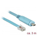 Delock Adaptér USB 2.0 Typ-C samec > 1 x Serial RS-232 RJ45 samec 3,0 m modrý