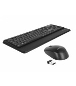 Delock Sada USB klávesnice a myši, 2,4 GHz, bezdrátová, černá (s podložkou pro zápěstí)