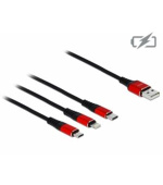 Delock Nabíjecí kabel USB 3 v 1 pro Lightning™ / Micro USB / USB Type-C™, 1 m