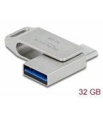 Delock Flash disk USB 3.2 Gen 1, USB-C™ + Typ-A, 32 GB - kovový kryt