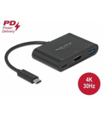 Delock Adaptér USB Type-C™ na HDMI 4K, 30 Hz, s PD USB Typu-A a USB Type-C™ PD