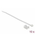 Delock Šroubová montážní sverka, 15 x 10 mm, s kabelovou upínkou, D 200 x Š 3,6 mm, bílá