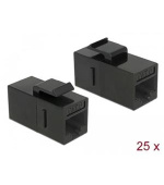 Delock Keystone Modul RJ45 jack > RJ45 jack Cat.6 UTP černý 25 ks
