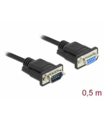 Delock Sériový kabel rozhraní RS-232 Sub-D9, ze zástrčkového na zásuvkový, délky 0,5 m