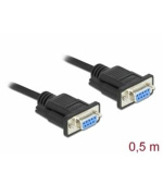 Delock Sériový kabel rozhraní RS-232 Sub-D9, ze zásuvkového na zásuvkový, délky 0,5 m, null modem